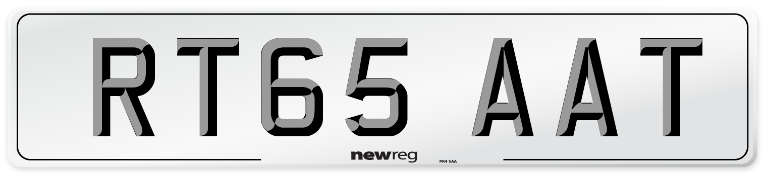 RT65 AAT Number Plate from New Reg